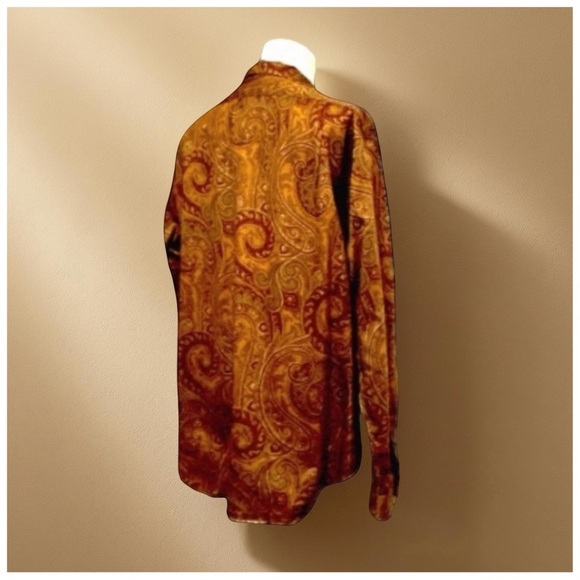 Polo Ralph Lauren Custom Fit Paisley Shirt XL | Gold Baroque Print - Picture 5 of 9